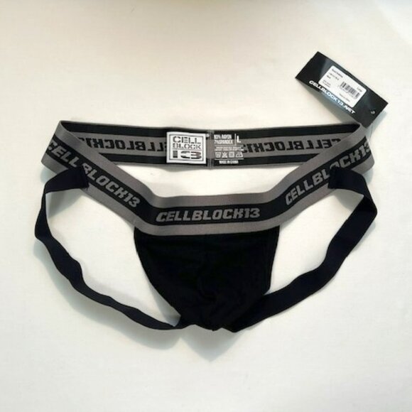 CellBlock 13  Rascal Rayon Blend Athletic Supporter - Black/Gray - Jockstrap - Picture 3 of 14